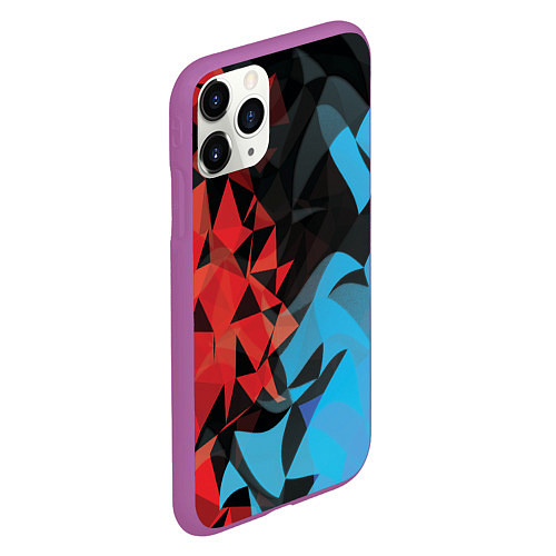 Чехол iPhone 11 Pro матовый Fire and water / 3D-Фиолетовый – фото 2