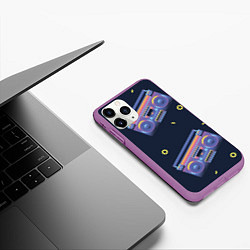 Чехол iPhone 11 Pro матовый Retro style, цвет: 3D-фиолетовый — фото 2