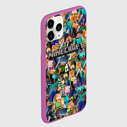 Чехол iPhone 11 Pro матовый MINECRAFT ПЕРСОНАЖИ, цвет: 3D-фиолетовый — фото 2