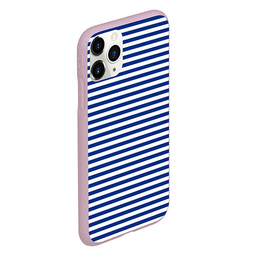 Чехол iPhone 11 Pro матовый Тельняшка ВМФ / 3D-Розовый – фото 2