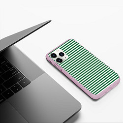 Чехол iPhone 11 Pro матовый Тельняшка пограничных войск, цвет: 3D-розовый — фото 2
