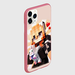 Чехол iPhone 11 Pro матовый MINECRAFT, цвет: 3D-малиновый — фото 2