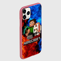 Чехол iPhone 11 Pro матовый MINECRAFT, цвет: 3D-малиновый — фото 2