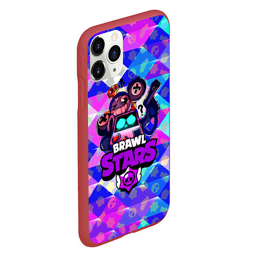 Чехол iPhone 11 Pro матовый BRAWL STARS:8BIT / 3D-Красный – фото 2