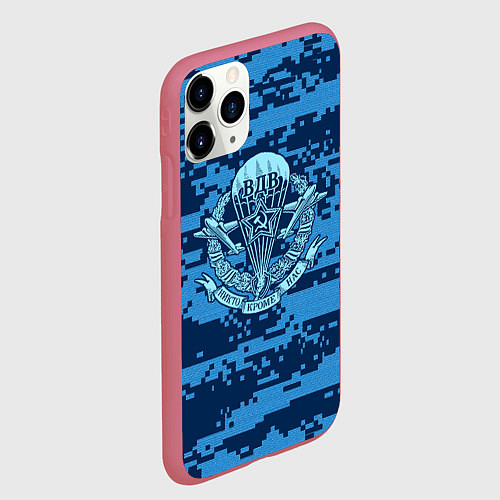 Чехол iPhone 11 Pro матовый ВДВ СССР / 3D-Малиновый – фото 2