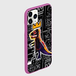 Чехол iPhone 11 Pro матовый Динозавр в короне от Баския, цвет: 3D-фиолетовый — фото 2