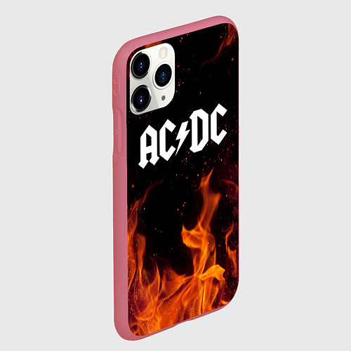 Чехол iPhone 11 Pro матовый AC DC / 3D-Малиновый – фото 2