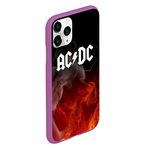 Чехол iPhone 11 Pro матовый AC DC / 3D-Фиолетовый – фото 2