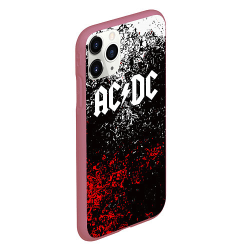 Чехол iPhone 11 Pro матовый AC DC / 3D-Малиновый – фото 2