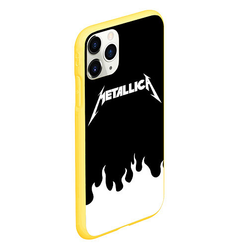 Чехол iPhone 11 Pro матовый METALLICA / 3D-Желтый – фото 2