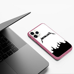 Чехол iPhone 11 Pro матовый METALLICA, цвет: 3D-малиновый — фото 2
