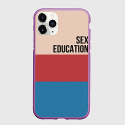 Чехол iPhone 11 Pro матовый Половое воспитание, цвет: 3D-фиолетовый