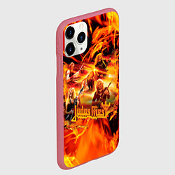 Чехол iPhone 11 Pro матовый Judas Priest, цвет: 3D-малиновый — фото 2