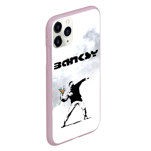 Чехол iPhone 11 Pro матовый Banksy / 3D-Розовый – фото 2