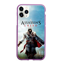 Чехол iPhone 11 Pro матовый Assassins Creed, цвет: 3D-фиолетовый