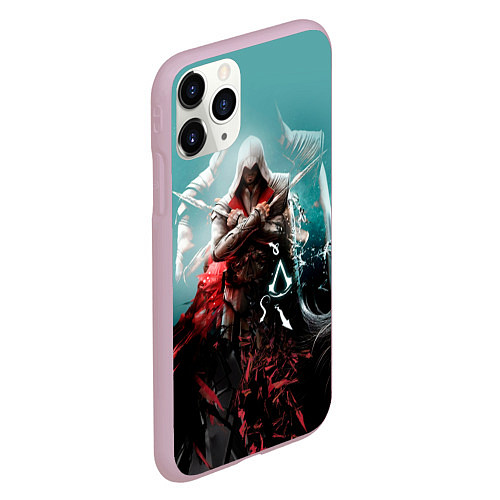 Чехол iPhone 11 Pro матовый Assassins Creed / 3D-Розовый – фото 2