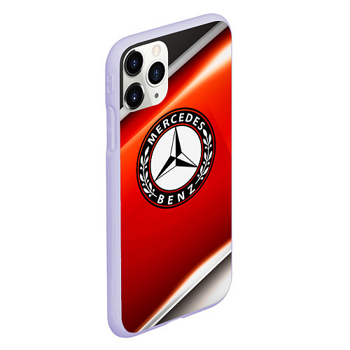 Чехол iPhone 11 Pro матовый MERCEDES-BENZ / 3D-Светло-сиреневый – фото 2