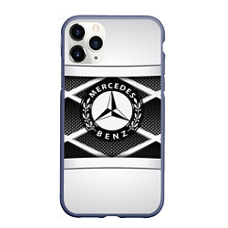 Чехол iPhone 11 Pro матовый MERCEDES-BENZ, цвет: 3D-серый