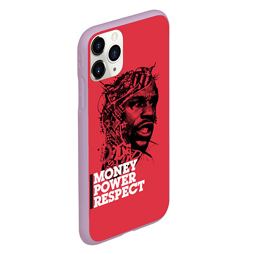 Чехол iPhone 11 Pro матовый Floyd Mayweather / 3D-Сиреневый – фото 2