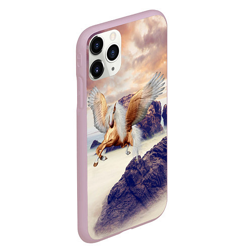 Чехол iPhone 11 Pro матовый Sea Sunset Horse / 3D-Розовый – фото 2