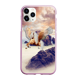 Чехол iPhone 11 Pro матовый Sea Sunset Horse, цвет: 3D-розовый