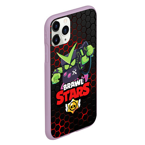 Чехол iPhone 11 Pro матовый BRAWL STARS VIRUS 8-BIT / 3D-Сиреневый – фото 2