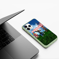 Чехол iPhone 11 Pro матовый ROBLOX, цвет: 3D-салатовый — фото 2