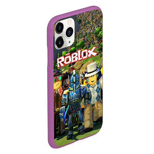 Чехол iPhone 11 Pro матовый ROBLOX / 3D-Фиолетовый – фото 2