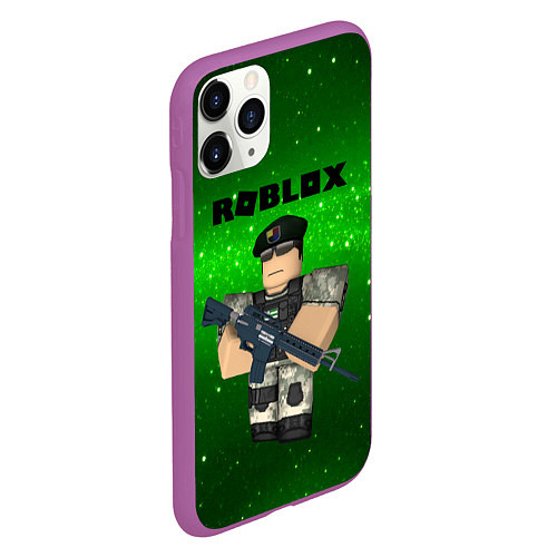 Чехол iPhone 11 Pro матовый Roblox / 3D-Фиолетовый – фото 2