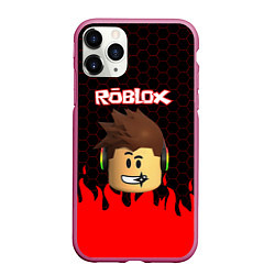 Чехол iPhone 11 Pro матовый ROBLOX, цвет: 3D-малиновый