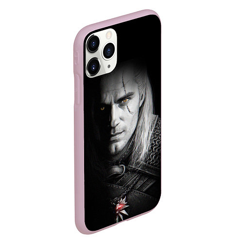 Чехол iPhone 11 Pro матовый Ведьмак / 3D-Розовый – фото 2