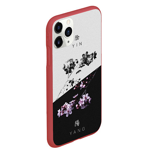 Чехол iPhone 11 Pro матовый YinYang / 3D-Красный – фото 2