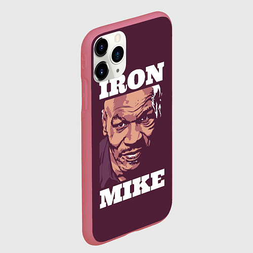 Чехол iPhone 11 Pro матовый Mike Tyson / 3D-Малиновый – фото 2