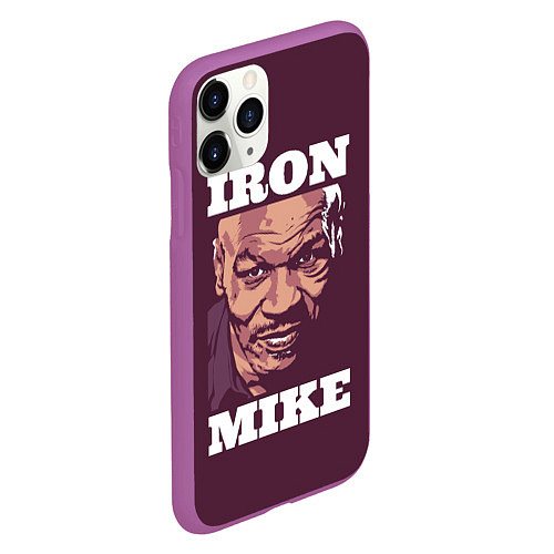 Чехол iPhone 11 Pro матовый Mike Tyson / 3D-Фиолетовый – фото 2