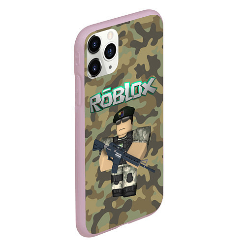 Чехол iPhone 11 Pro матовый Roblox 23 February Camouflage / 3D-Розовый – фото 2