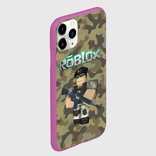 Чехол iPhone 11 Pro матовый Roblox 23 February Camouflage / 3D-Фиолетовый – фото 2
