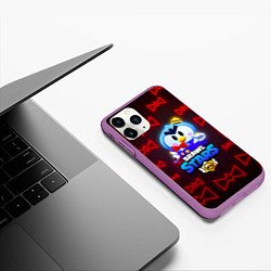 Чехол iPhone 11 Pro матовый Brawl Stars MrP, цвет: 3D-фиолетовый — фото 2