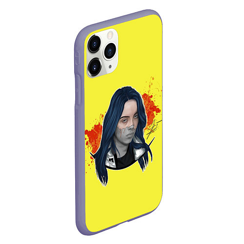 Чехол iPhone 11 Pro матовый Billie Yellow and Red / 3D-Серый – фото 2