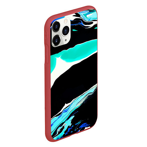 Чехол iPhone 11 Pro матовый Абстракция / 3D-Красный – фото 2