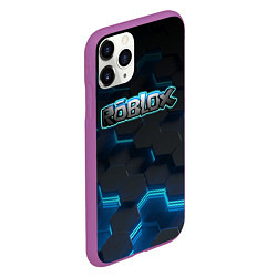 Чехол iPhone 11 Pro матовый Roblox Neon Hex, цвет: 3D-фиолетовый — фото 2