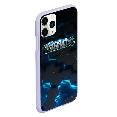 Чехол iPhone 11 Pro матовый Roblox Neon Hex / 3D-Светло-сиреневый – фото 2