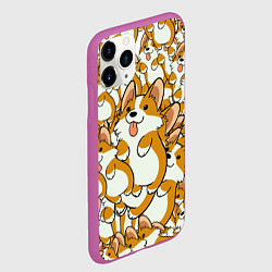 Чехол iPhone 11 Pro матовый Корги, цвет: 3D-фиолетовый — фото 2