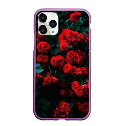 Чехол iPhone 11 Pro матовый Розы, цвет: 3D-фиолетовый