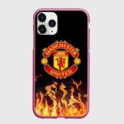 Чехол iPhone 11 Pro матовый МАНЧЕСТЕР ЮНАЙТЕД, цвет: 3D-малиновый