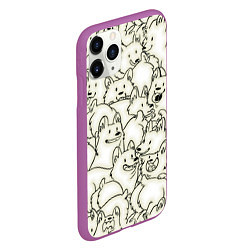 Чехол iPhone 11 Pro матовый Корги ЧБ, цвет: 3D-фиолетовый — фото 2