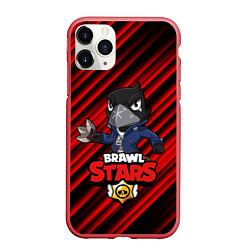 Чехол iPhone 11 Pro матовый Brawl Stars CROW, цвет: 3D-красный