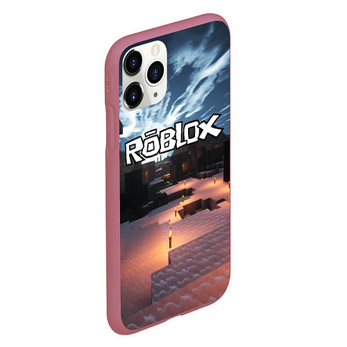 Чехол iPhone 11 Pro матовый ROBLOX / 3D-Малиновый – фото 2