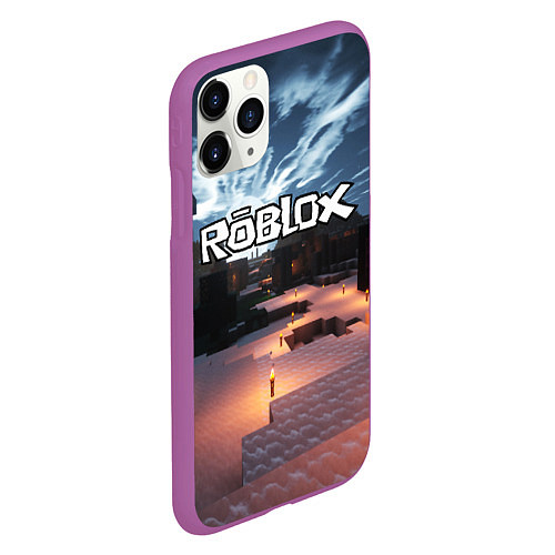 Чехол iPhone 11 Pro матовый ROBLOX / 3D-Фиолетовый – фото 2