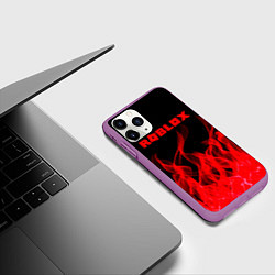 Чехол iPhone 11 Pro матовый ROBLOX, цвет: 3D-фиолетовый — фото 2