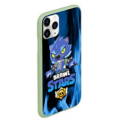 Чехол iPhone 11 Pro матовый BRAWL STARS LEON ОБОРОТЕНЬ, цвет: 3D-салатовый — фото 2